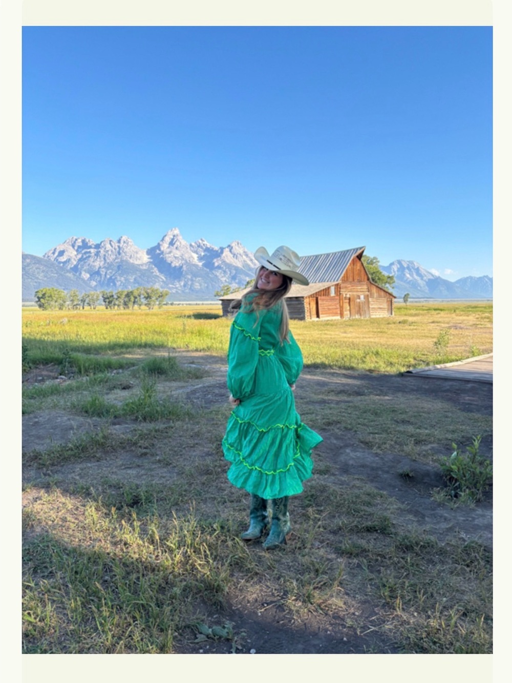 Celia B Tiered Emerald Flame Midi Dress